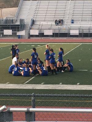 Watching Olivia ( gails niece)) play soccer at a really nice high school . San Juan hills high school