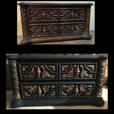 Wood carved dresser