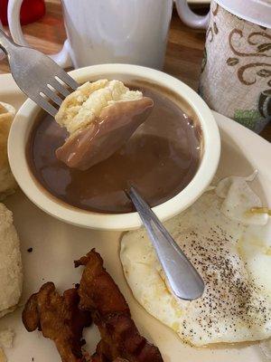 Biscuits and chocolate gravy.