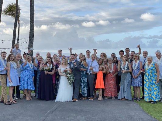 Post-ceremony group photo at the Ritz Carlton Kapalua