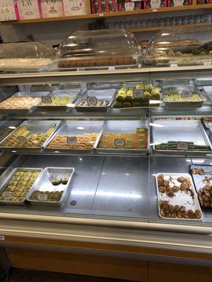 Multiple varieties of freshest baklava fly off the shelf! This is the real Turkish deal.