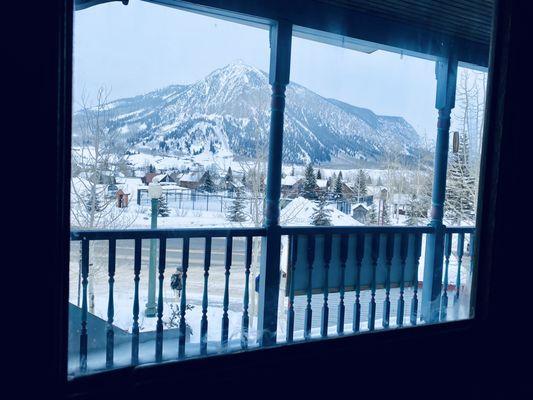 The Crested Butte view off our balcony and IV drip bar & oxygen lounge at REVIVE.