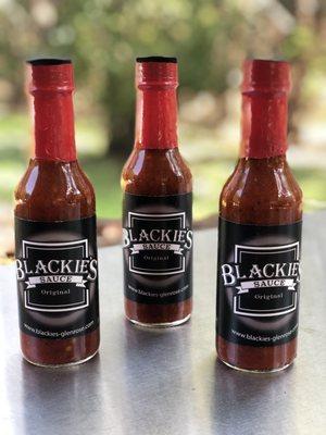 Blackie's sauce is a pepper sauce that is great on anything!