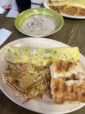 Sausage gravy was perfect for biscuit dipping!