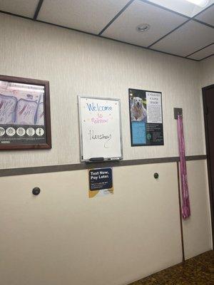 Our room for her check up