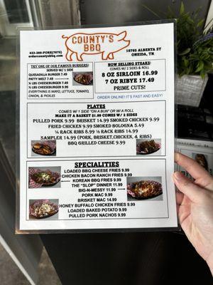 Menu front