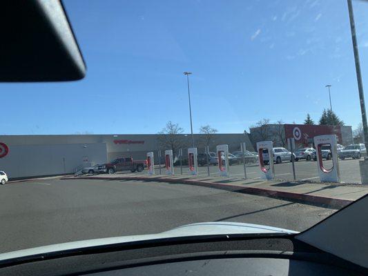 Chargers are in the Target parking lot