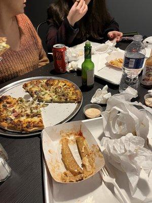 Persian pizza and chips+cheese