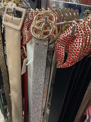 Rhinestone, bejeweled n leather belts