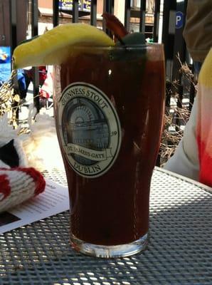 Bloody Mary on the porch for St Patty's Parade!