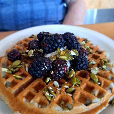 Blue Corn Amaranth Waffles