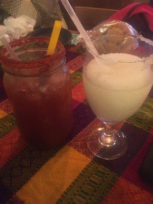 Michelada and frozen margarita