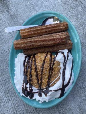 Fried ice cream and churros