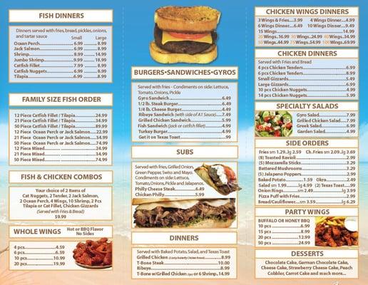 The other side of our menu that full of delicious food