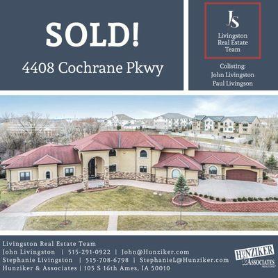 Sold! 4408 Cochrane Pkwy Co-listed by John Livingston & Paul Livingston, REALTORS with Hunziker & Associates