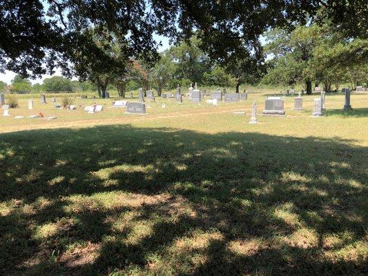 Well arranged headstones.