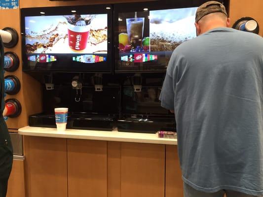 Touch screen fountain machine w/ option for club soda