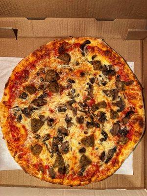 16" mushroom onion and meatballs