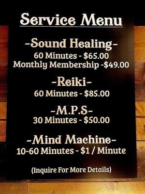 Not just a massage place, we offer monthly sound meditation events, Brainwave entrainment and More!