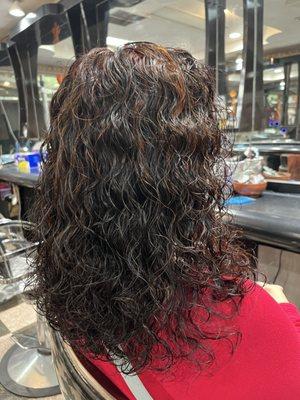 Perm with henna coloring