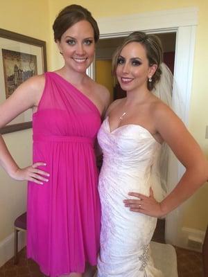 Me and a bridesmaid all prettied up!