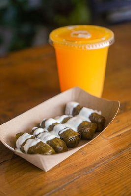 Dolmas and Mango Slushie - IG: @nelson_eats