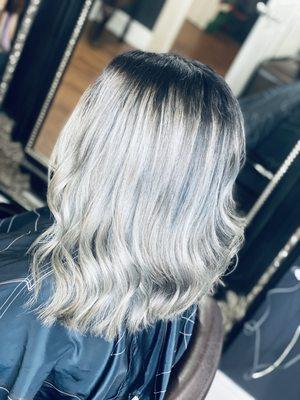 Dropped root silver blonde