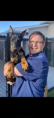 Dr. Capron and his patient.