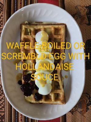 Waffle boiled egg with HOLLANDAISE sauce