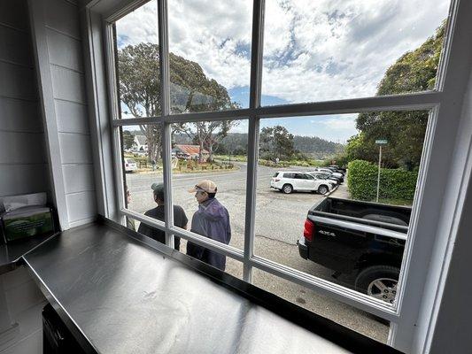 Coastal view from the countertop seating