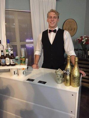 Sean tending bar at a 30th birthday in Miami Beach!