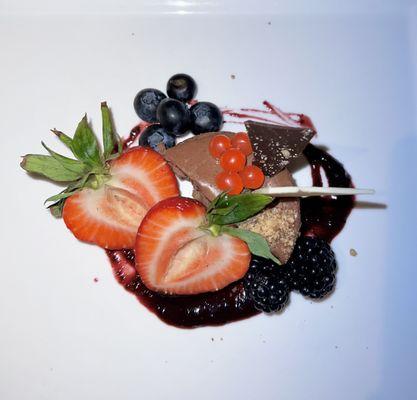 Chocolate Cheesecake and Berries