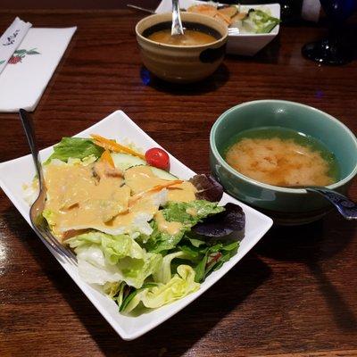 Miso soup and salad