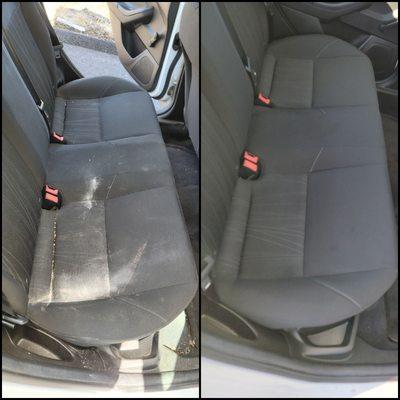 Back seat before and after extraction