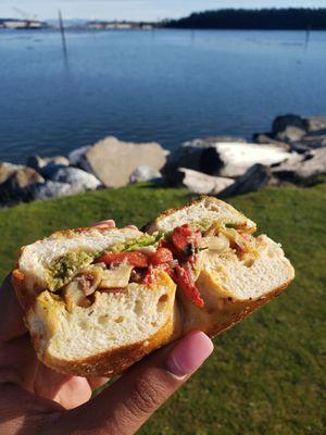 Greek salad sandwich