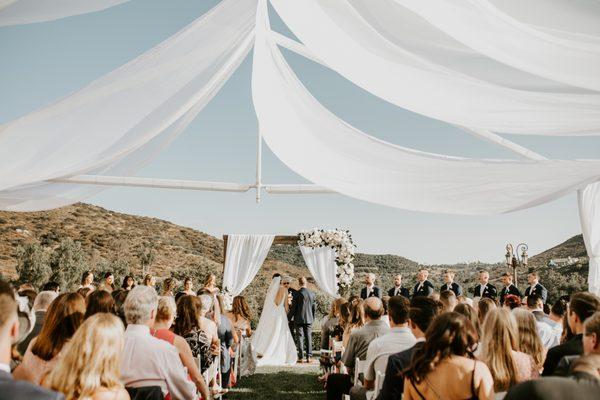 Tiana helped bring this canopy concept to life for our ceremony. It turned out beautifully and shaded the area perfectly.