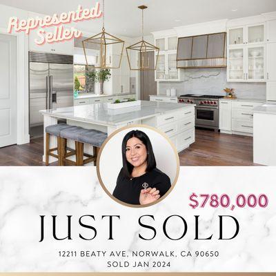 SOLD $780k in Norwalk, CA. Represented the Seller in this transaction.