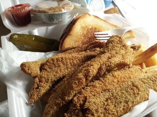 4 piece catfish and chess pie !