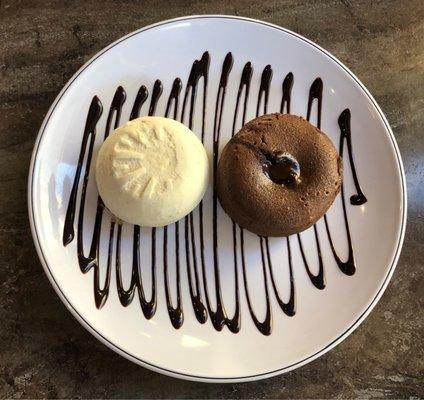 Lava cake with ice cream