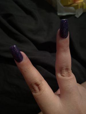 Purple nails that they did for me today! I love them!