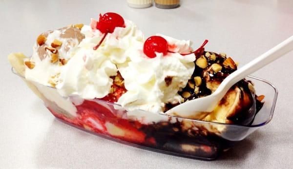 Traditional banana split!