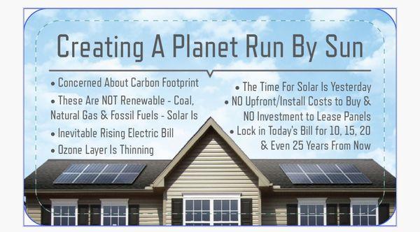 Your Electric Is $150 a Mth times It by 1Yr Then times It By 15Yrs Whatever That Equals Solar Is a Fraction of That 4 The Same Amnt of Power