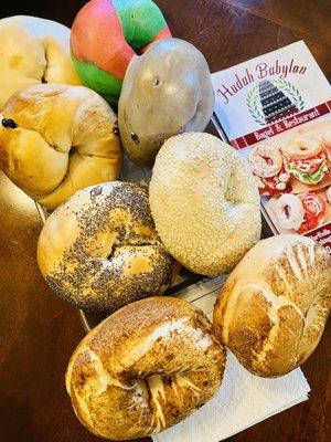 Family's fresh bagels for breakfast!