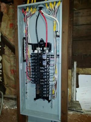 Here is a newly installed electrical sub panel, search for the before photo!