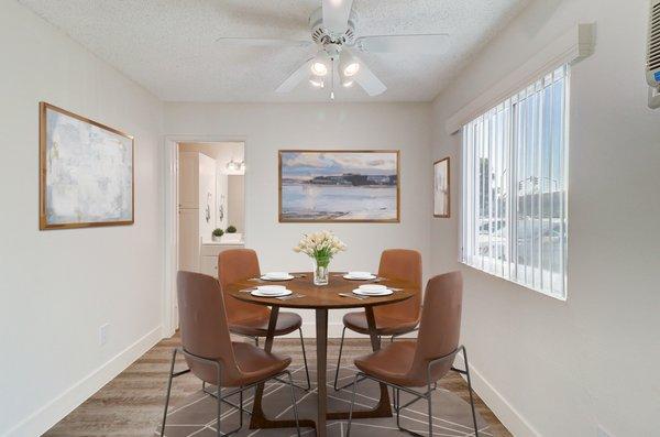 Dining Area of a 1 bedroom at Moonraker Apartments