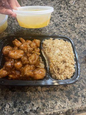 DS10.Orange Chicken Combination Plate