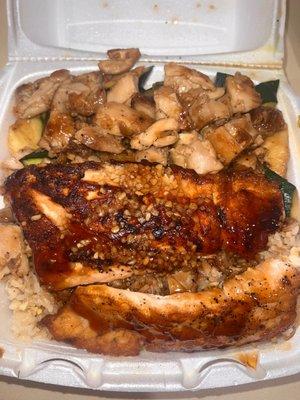 D2. Hibachi Chicken D5. Hibachi Salmon S1. Fried Rice S2. Zucchini