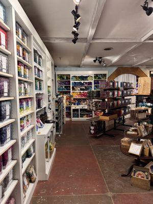 Shelves packed with color