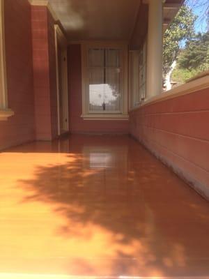 Marine grade catalyzed urethane on exterior douglas fir porch