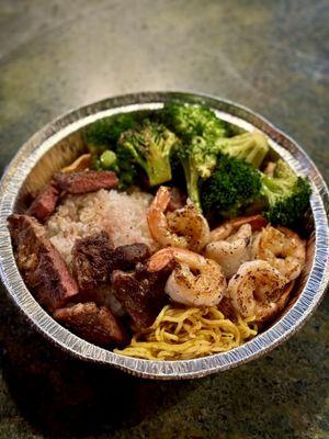 Ribs eye Hibachi Plate shrimp